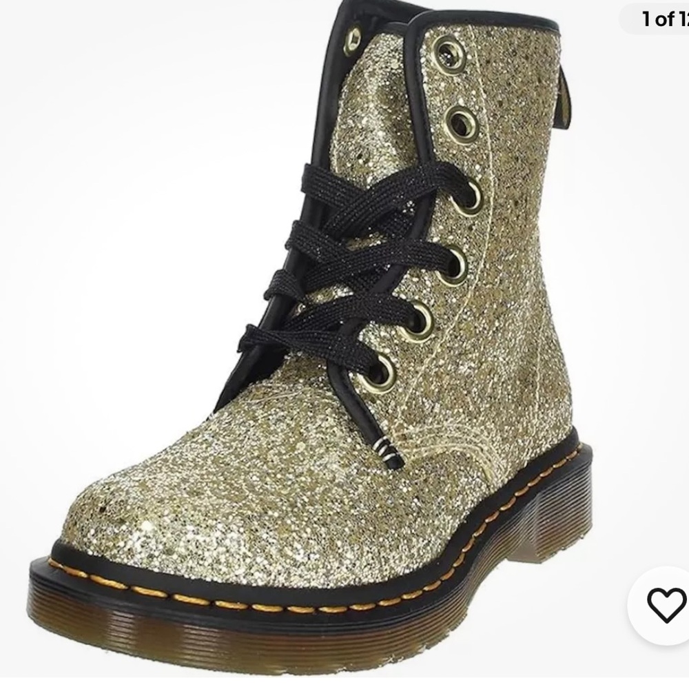 Girls DR Martens size BIG 5 
1460 FARRAH
GOLD
CHUNKY GLITTER - Picture 8 of 9
